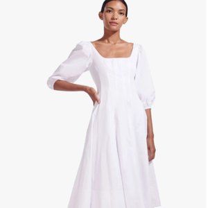 STAUD - SWELLS DRESS WHITE